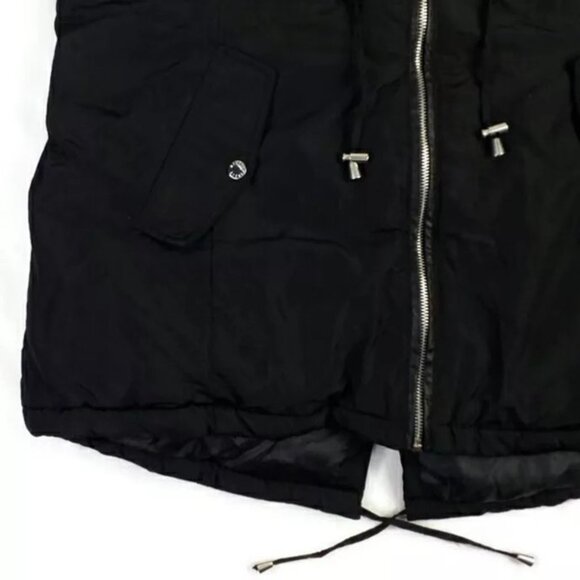 Steve Madden Mid Length Hooded Zip Front Long Sleeve Winter Parka Coat Womens L - Picture 6 of 16